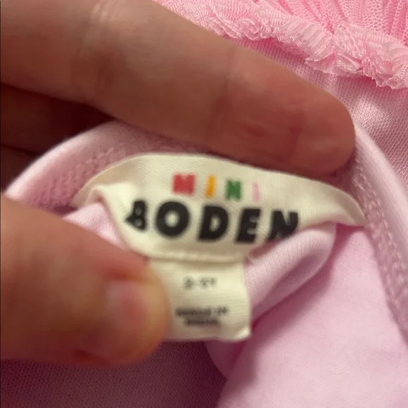 Mini Boden Pink Layered Dress with Floral Accents - Picture 2 of 4